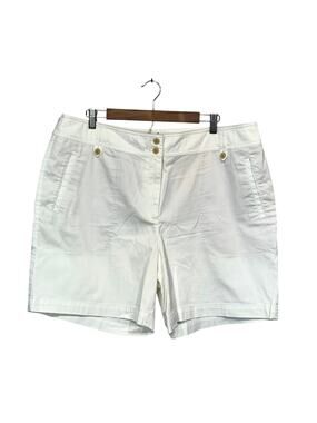 Talbots White Chino Shorts Plus Size 18 NWOT Coastal Country Club Bermuda